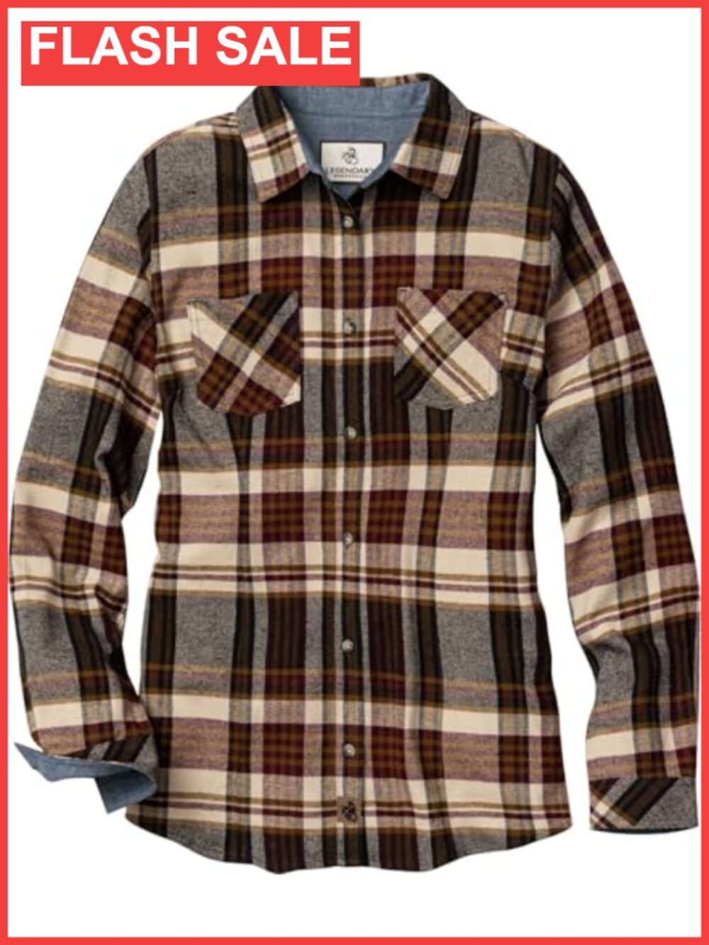 Womens 100% Cotton Flannel Button Up Shirt Long Sleeve Plaid Casual
